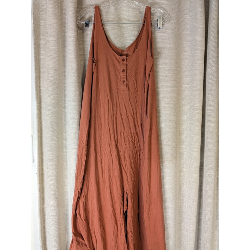 STORQ Maternity Terracotta Red Studio Jumpsuit Cropped Wide Leg Size 3  Medium